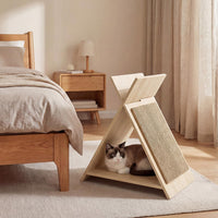 Tangkula Arbre à Chat Vertical en Carton Ondulé avec Griffoir Triangle