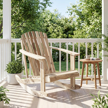 Tangkula Adirondack Rocking Chair Acacia Wood Patio Rocker(1/2)