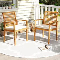 Tangkula Patio Dining Chairs Set w/Removable Padded Cushion