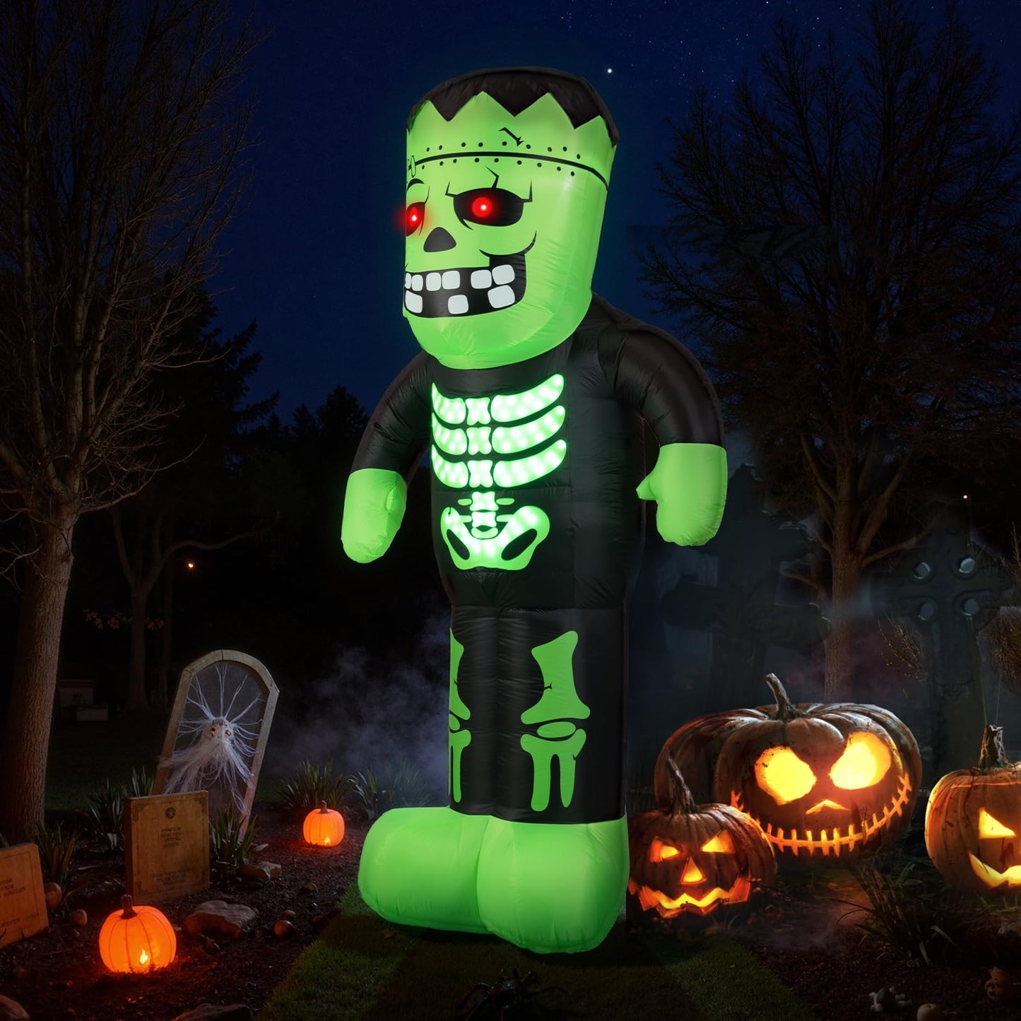 Décoration Gonflable d'Halloween Frankenstein de 2,5 m de Haut Tangkula