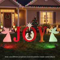 Tangkula 5 Pieces Outdoor Christmas Joy & Angels Nativity Yard Signs Set