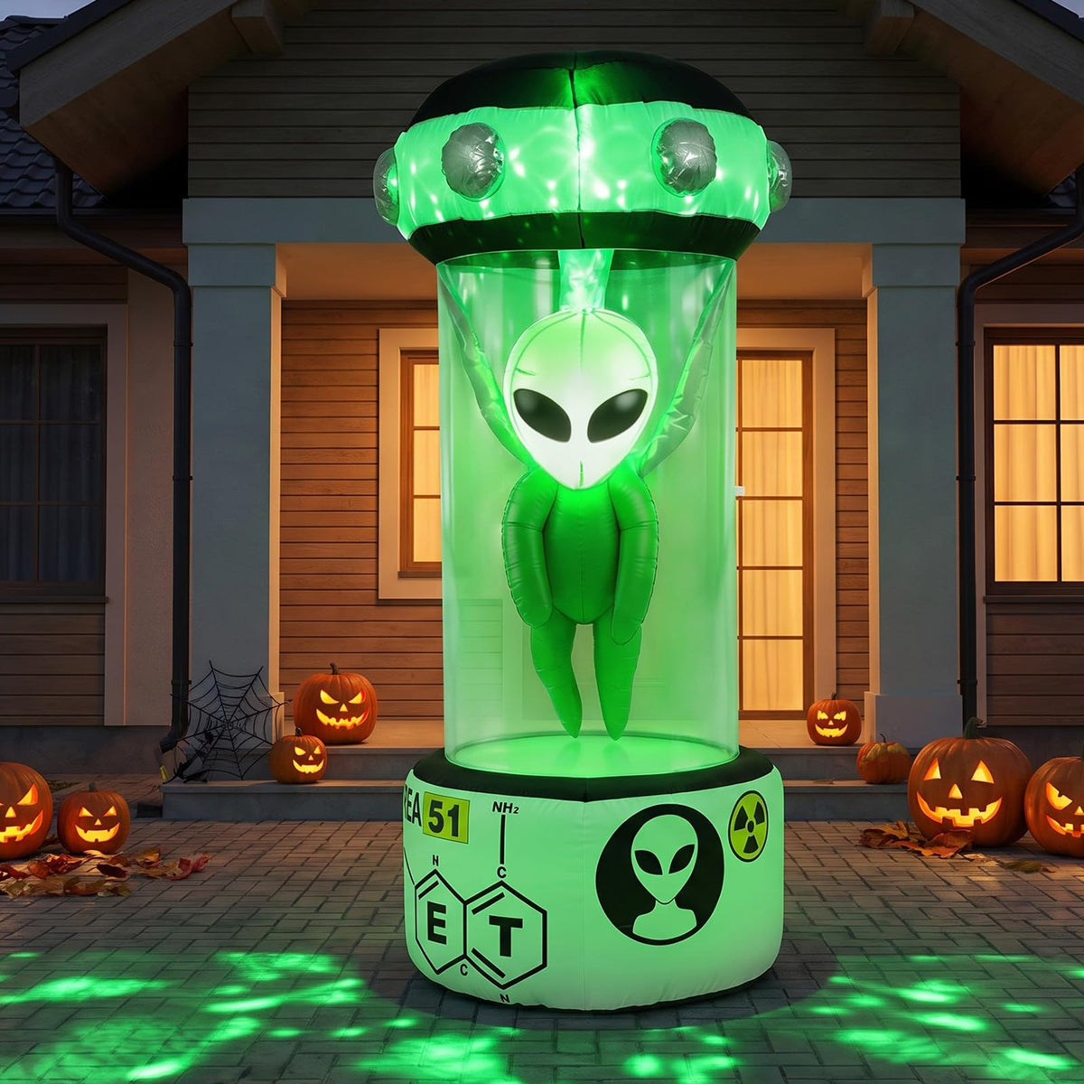 Tangkula 7.4 FT Halloween Lighted Inflatable Alien Decorations