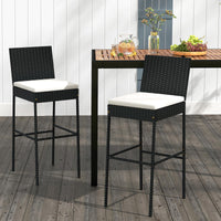 Tangkula Outdoor Bar Height Chair w/Soft Seat Cushion & Cozy Footrest