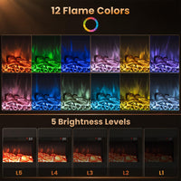 Tangkula 18"/26"/36"/46" 3-Sided WiFi Electric Fireplace with 32"/40"/50"/60" Floating Mantel