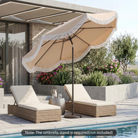 Tangkula 10 FT Patio Umbrella with Fringe