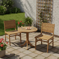 Tangkula Teak Wood Outdoor Dining Chair for Yard & Garden