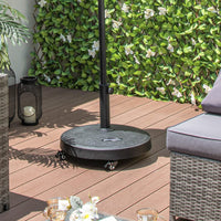 Tangkula 51 lbs Patio Umbrella Base with Wheels, 20.5 Inches Heavy Duty Round Outdoor Umbrella Stand for 10 ft Table Market Offset Umbrella
