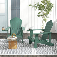Tangkula Oversized Adirondack Chair, Patio Lounge Chairs w/Adjustable Cup Holder