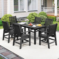 Tangkula HDPE Patio Dining Chairs Set of 2/4 with Wide Armrests