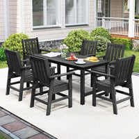 Tangkula 7 Pieces Patio Dining Set with 1.77” Umbrella Hole