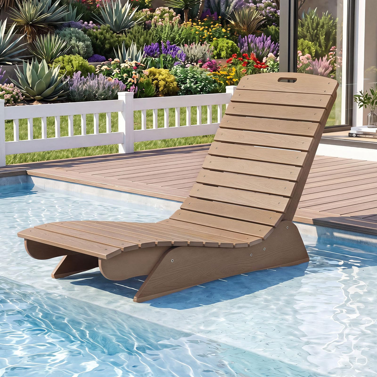 Chaise longue Tangkula en PEHD pour piscine, pour une profondeur d'eau de 5,5" à 8,5"