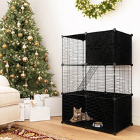 Tangkula 3 Tier Large Cat Enclosure with 2 Ladders