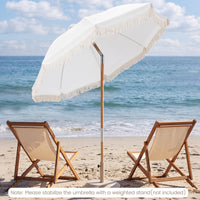 Tangkula 6 FT Patio Umbrella with Fringe for Garden