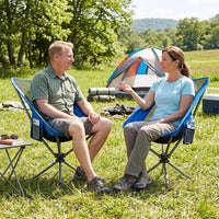 Tangkula 360° Swivel Portable Folding Camping Chair w/Carry Bag