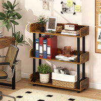 Tangkula 3-Tier Bookshelf Multipurpose Wood Standing Display Rack(1/2)