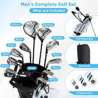 Tangkula 12 Pieces Men's Complete Golf Clubs Set Right Hand