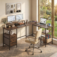 Tangkula 63" Reversible L Shaped Desk
