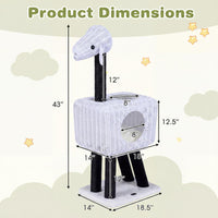 Tangkula 43 Inch Modern Rattan Cat Tree