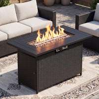 Tangkula 42 Inch Propane Fire Pit Table
