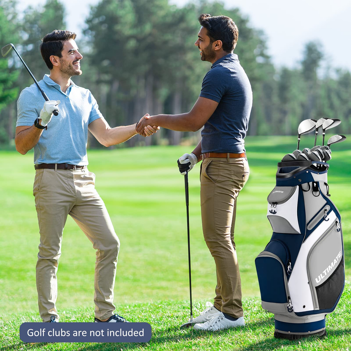 Tangkula 11" Golf Cart Bag with 14 Way Full-Length Top Dividers, Lightweight & Portable Golf Club Cart Bag with 7 Zippered Pockets