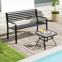 Tangkula 50” Outdoor Metal Park Bench
