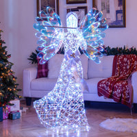 Tangkula Ange iridescent lumineux de Noël de 1,6 m
