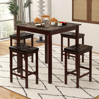 Tangkula 5-Piece Counter-Height Bar Table Set