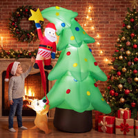 Tangkula 7.6 FT Inflatable Christmas Santa Claus Climbing Tree