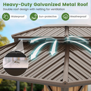 Tangkula 12x12 FT Hardtop Gazebo for Patio Garden Deck