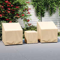 Tangkula Patio Furniture Covers Waterproof Outdoor Conversation Covers for 3 Pieces Bistro Set