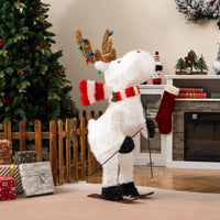 Tangkula Lighted Christmas Reindeer Decoration with LED Lights and Scarf