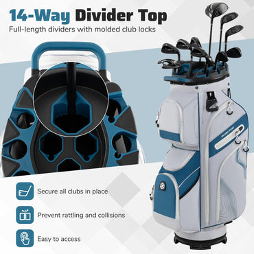 Tangkula Lightweight Golf Club Bag with 11 Pockets
