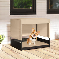 Tangkula Elevated Wicker Dog House for Small to Medium Breeds