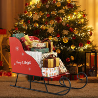 Tangkula Metal Christmas Santa Sleigh Basket