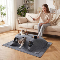 Tapis tunnel rectangulaire Tangkula 48" x 36" pour chats d'intérieur