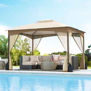 Tangkula 10x12 FT Outdoor Gazebo with Netting