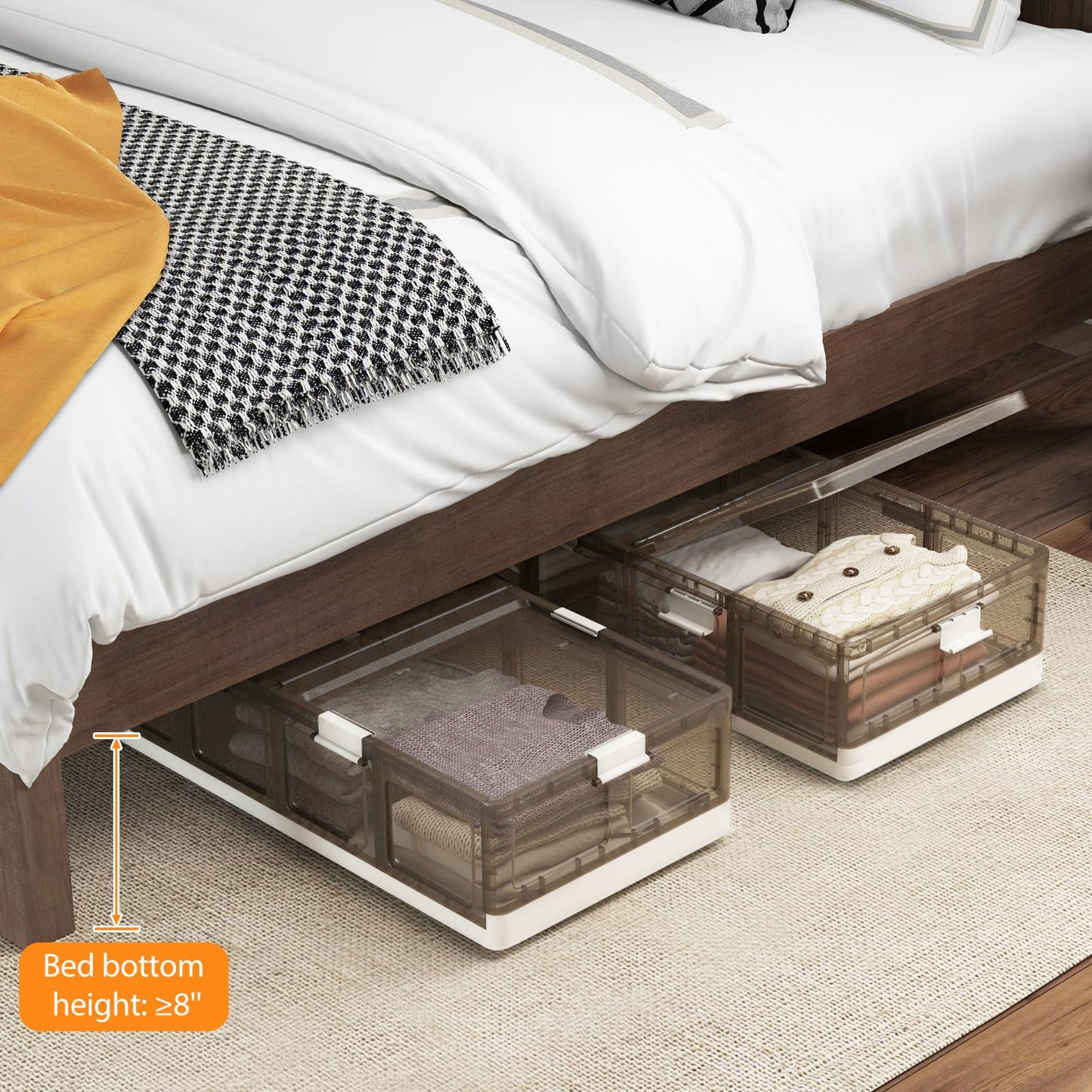 Tangkula 26.5Gal Under Bed Storage Containers for Clothes