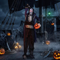 Tangkula 6 FT Animated Halloween Vampire Pirate Decoration with Pop-up Head