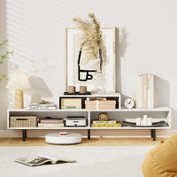 Tangkula 3 Cubby TV Stand for TVs up to 70" Entertainment Center