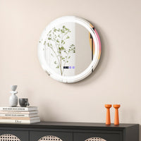 Miroir de salle de bain rond Tangkula avec LED