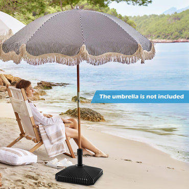 Tangkula Square Umbrella Base 44 lbs Water & Sand Filled Shell Shaped Patio Umbrella Weoghts