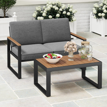 Tangkula 2 Piece Patio Furniture Set for Yard Garden Balcony Poolside