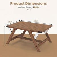 Tangkula Farmhouse 35.5-Inch Rectangle Wooden Coffee Table for Living Room