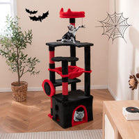 Tangkula Halloween Cat Tower with Sisal Scratching Posts & Board