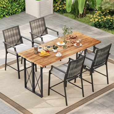 Tangkula Patio Bar Stools（w/Armrest）