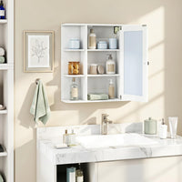 Tangkula 26 x 6.5 x 25 Inches Bathroom Wall Cabinet with Mirror
