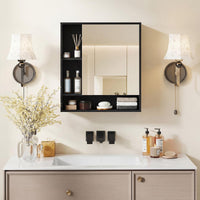 Tangkula Bathroom Cabinet with Mirror for Living Room