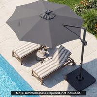 Tangkula 10ft Patio Umbrella | Offset Cantilever Square Outdoor Umbrella with 35 LED Lights