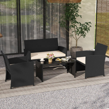 Tangkula Patio Wicker Furniture Set for Backyard