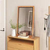 Miroir rustique en bois Tangkula, miroir mural rectangulaire avec cadre et panneau arrière
